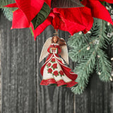Red Angel with Cardinals Ornament