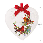 Christmas Cardinals Porcelain Ornament