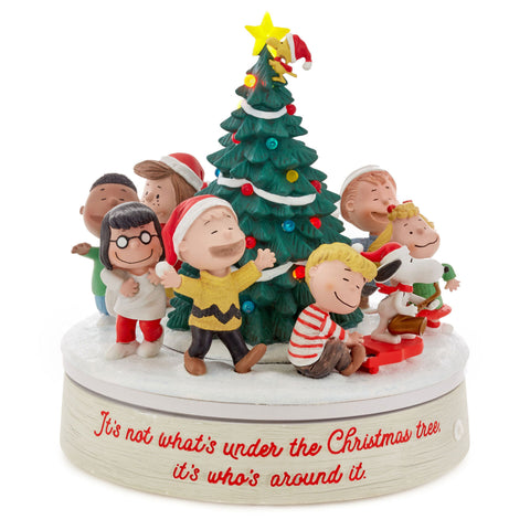 Peanuts® Gang Around the Christmas Tree Musical Tabletop Figurine With Motion, 9.25"
