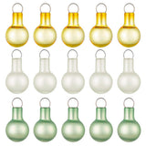 Mini Festive Gold, White and Green Glass Ornaments, Set of 15