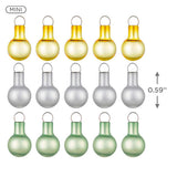 Mini Festive Gold, White and Green Glass Ornaments, Set of 15