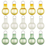 Mini Festive Gold, White and Green Glass Ornaments, Set of 15