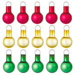 Mini Festive Red, Gold and Green Glass Ornaments, Set of 15