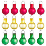 Mini Festive Red, Gold and Green Glass Ornaments, Set of 15