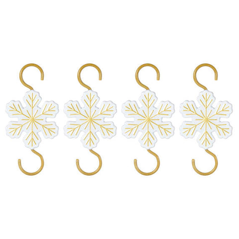 Snowflake Metal Ornament Hooks, Set of 4