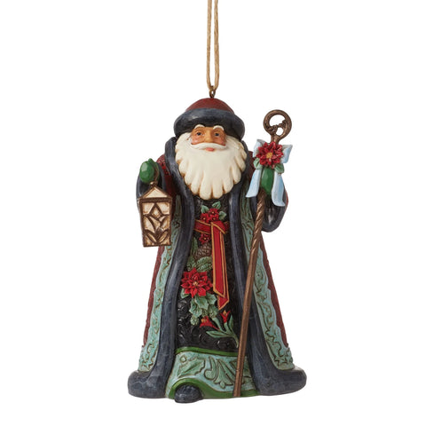 Holiday Manor Santa with Cane Ornament