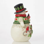 Snowman with Cardinal Scene