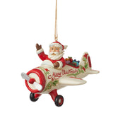 Santa in Airplane Ornament