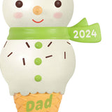 Dad Snowman Ice Cream Cone 2024 Ornament