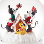 Disney Mickey, Minnie and Pluto Gingerbread Musical Snow Globe, 5.85"