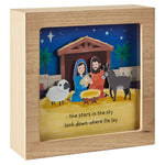 Manger Scene Musical Shadow Box With Light, 7x7