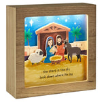 Manger Scene Musical Shadow Box With Light, 7x7