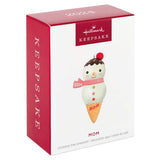 Mom Snowman Ice Cream Cone 2024 Ornament