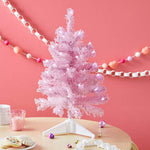 Miniature Pastel Pink Pre-Lit Christmas Tree, 18.75"