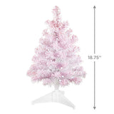 Miniature Pastel Pink Pre-Lit Christmas Tree, 18.75"