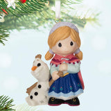 Disney Precious Moments Frozen Anna and Olaf Porcelain Ornament