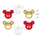 Disney Mickey Mouse Glass Ornaments, Set of 6