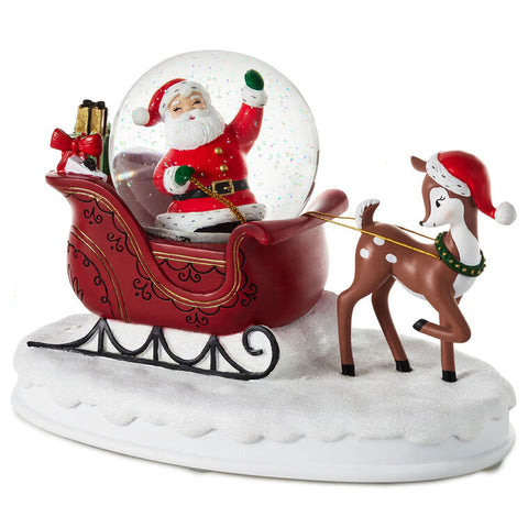 Santa's Sleigh Musical Snow Globe Figurine, 5.6"