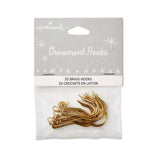 Brass Ornament Hooks, Set of 20