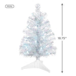 Miniature Silver and White Pre-Lit Christmas Tree, 18.75"