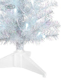 Miniature Silver and White Pre-Lit Christmas Tree, 18.75"