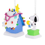 Peanuts® Snoopy and Holiday Doghouse Hallmark Ornaments, Set of 2