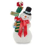 Snowman With Presents Plush Holiday Decor, 18"