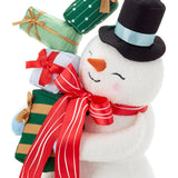 Snowman With Presents Plush Holiday Decor, 18"