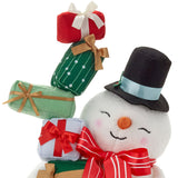 Snowman With Presents Plush Holiday Decor, 18"