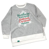 Hallmark Channel Christmas Movies Women's Oversized Gray Sweatshirt